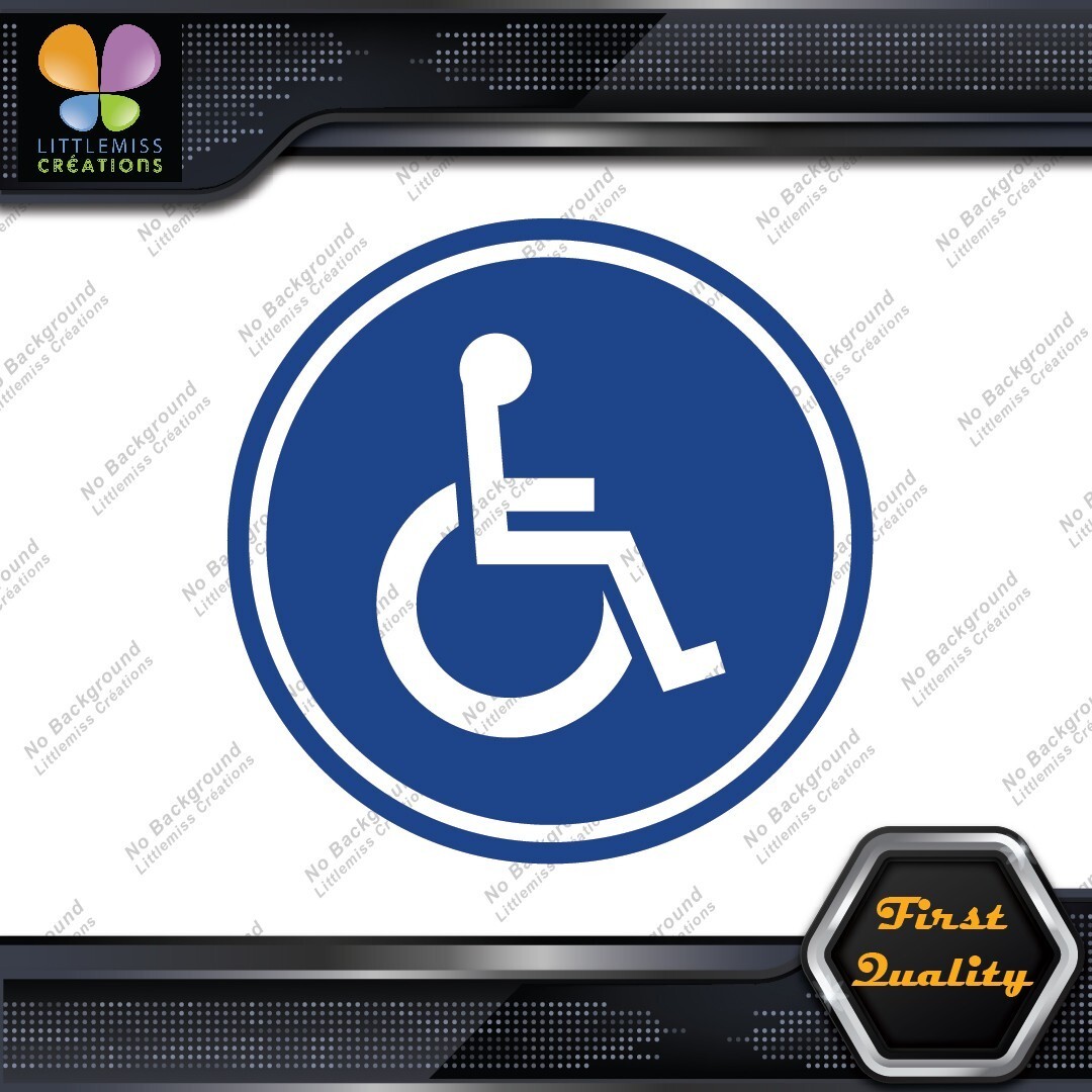 Handicap Circle Wheelchair Sign Disabled Logo Parking Decals Stickers Vinyl 277154124423 Handicap Circle Wheelchair Sign Disabled Logo Parking Decals Stickers Vinyl - Image 1