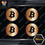 Compatible BTC Currency Sign B Logo Emblem of 4 MINI SIZE Decals Stickers Vinyl - Image 19