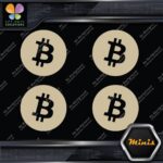 Compatible BTC Currency Sign B Logo Emblem of 4 MINI SIZE Decals Stickers Vinyl - Image 24