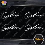 Compatible Godin Guitars Script Name Pack of 4 MINI SIZE Decals Stickers Vinyl - Image 3