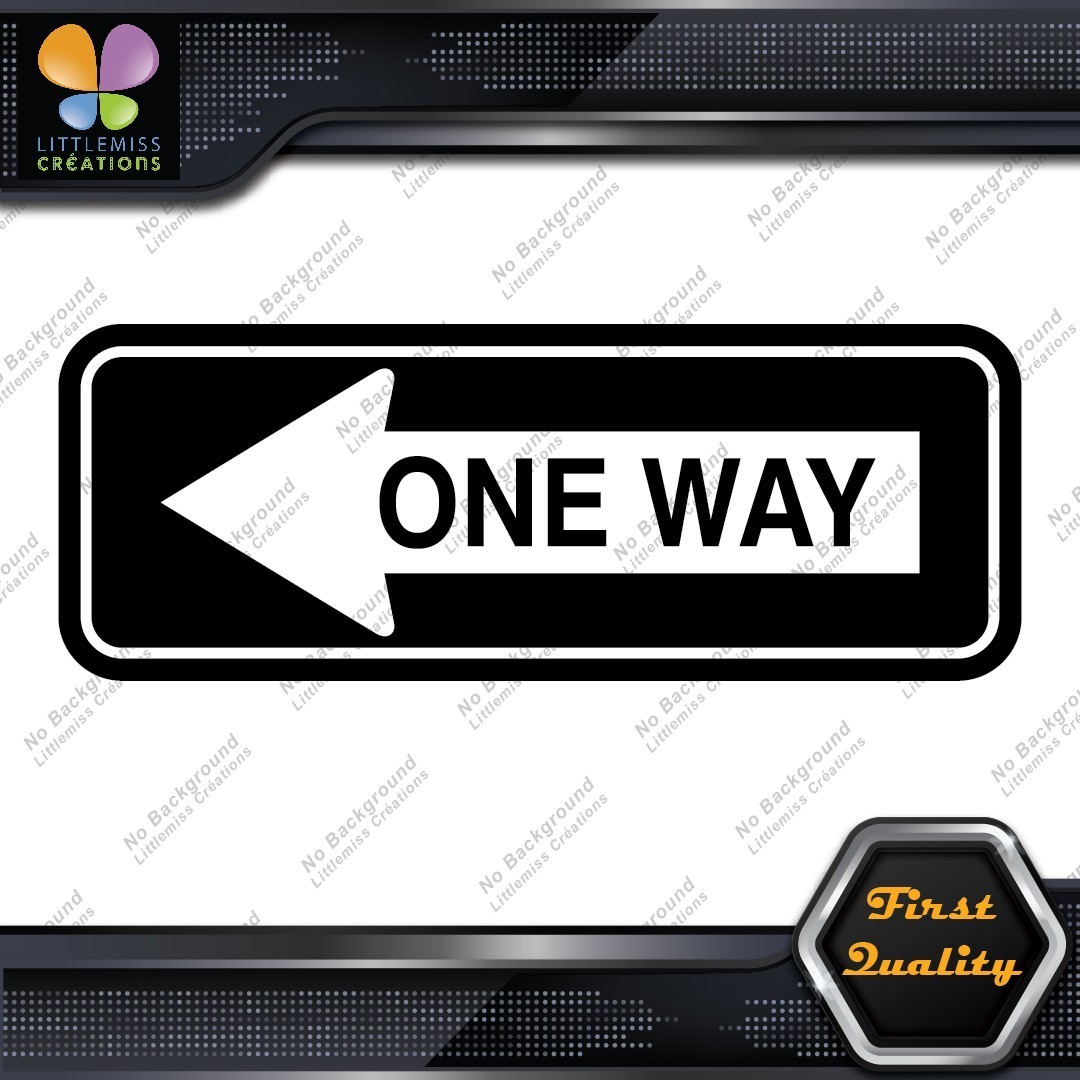 One Way Road Sign Left Arrow Rectangle No Background Decals Stickers Vinyl 277463047953 One Way Road Sign Left Arrow Rectangle No Background Decals Stickers Vinyl - Image 1