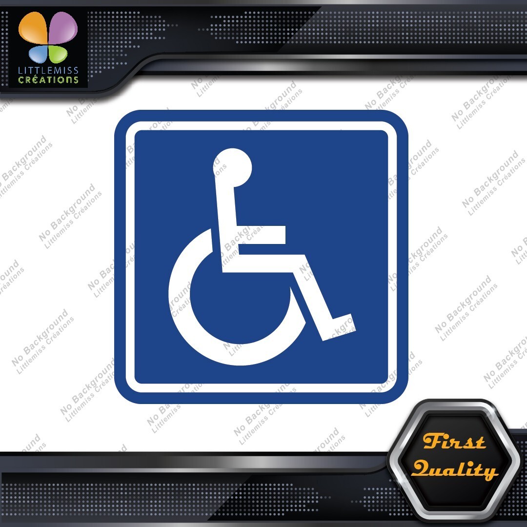 Handicap Square Wheelchair Sign Disabled Logo Parking Decals Stickers Vinyl 277151200473 Handicap Square Wheelchair Sign Disabled Logo Parking Decals Stickers Vinyl - Image 1