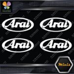 Compatible Arai Helmets Oval Emblem Pack of 4 MINI SIZE Decals Stickers Vinyl