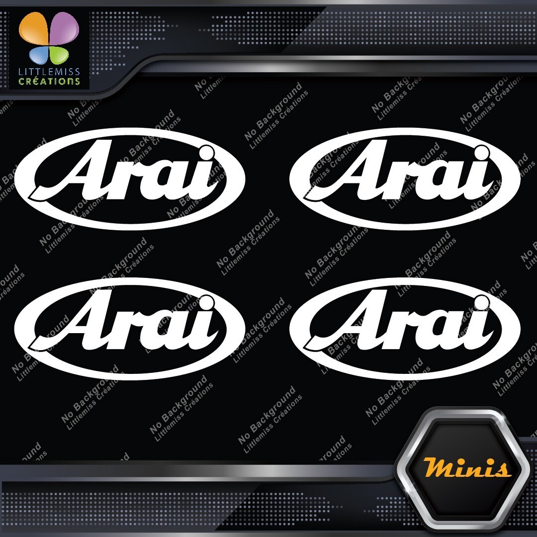 Compatible Arai Helmets Oval Emblem Pack Of 4 MINI SIZE Decals Stickers Vinyl 277112411983 Compatible Arai Helmets Oval Emblem Pack of 4 MINI SIZE Decals Stickers Vinyl - Image 1