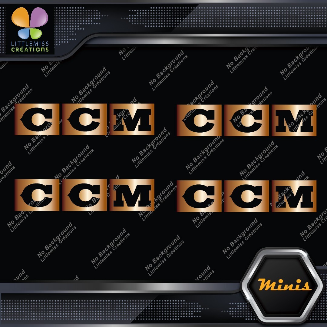 Compatible CCM Hockey Vintage Emblem Pack of 4 MINI SIZE Decals Stickers Vinyl - Image 19