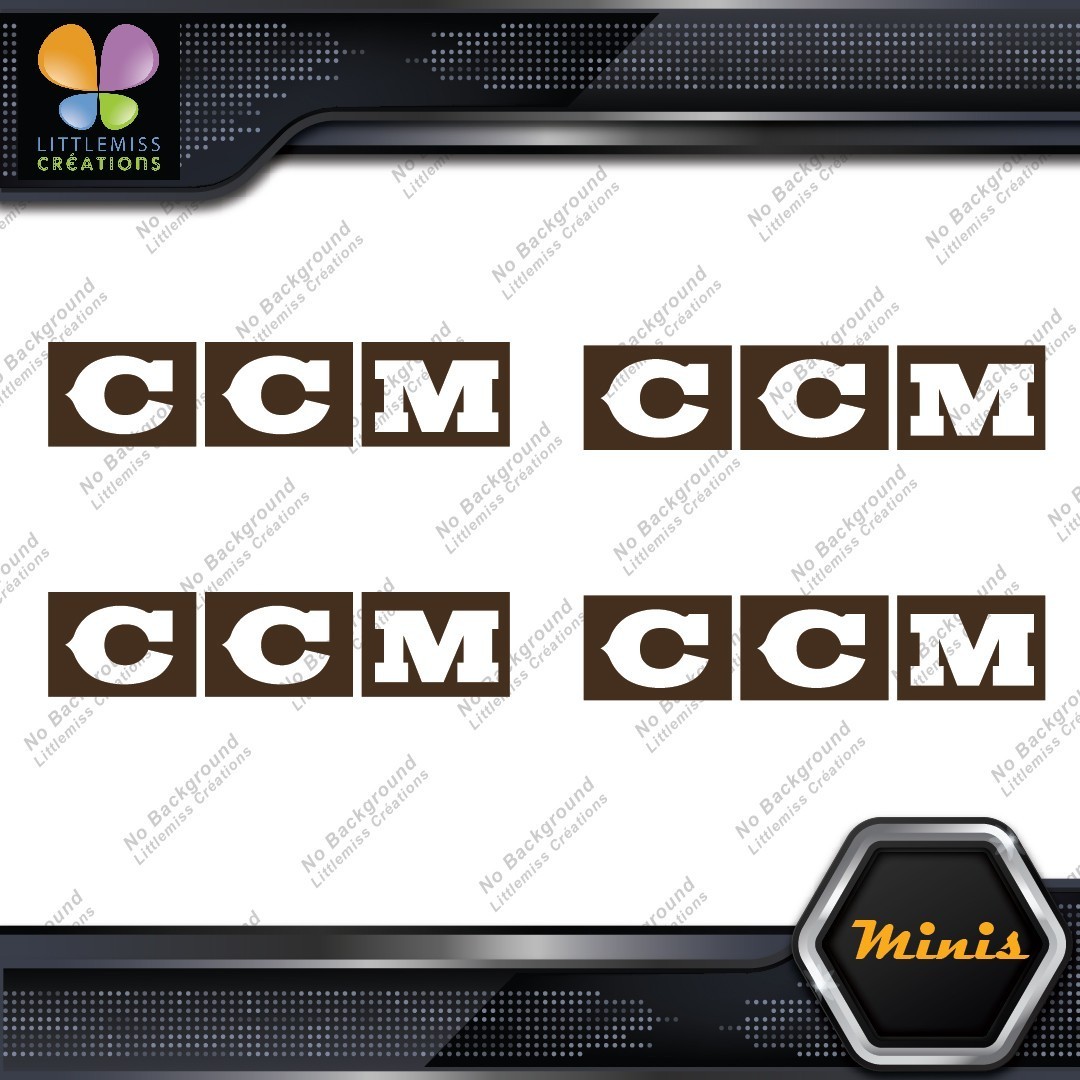Compatible CCM Hockey Vintage Emblem Pack of 4 MINI SIZE Decals Stickers Vinyl - Image 24