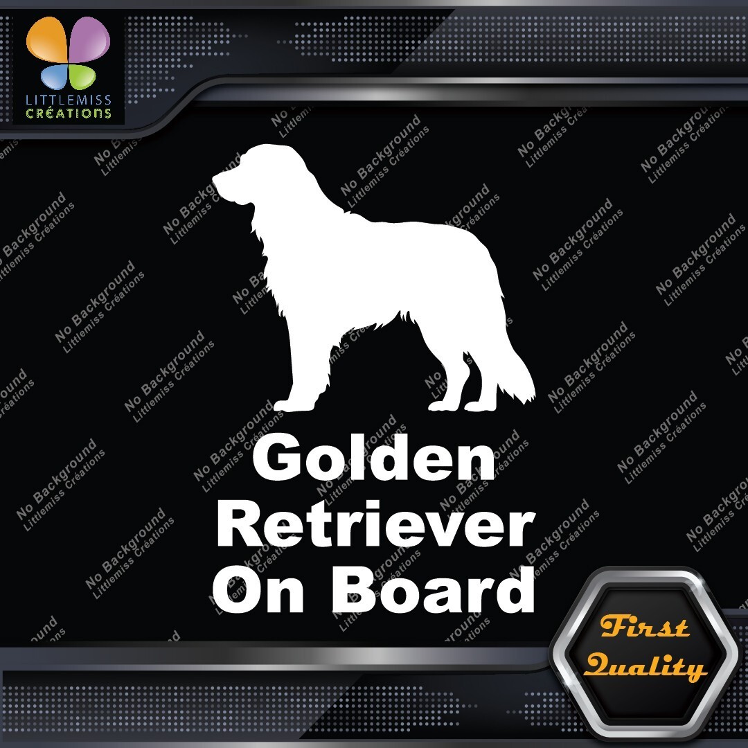 Golden Retriever On Board Warning Message Logo Vinyl Decals Stickers 276885635424 Golden Retriever On Board Warning Message Logo Vinyl Decals Stickers - Image 1