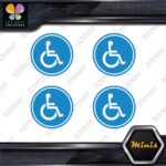 Handicap Cicle Wheelchair Disabled Pack of 4 MINI SIZE Decals Stickers Vinyl - Image 11