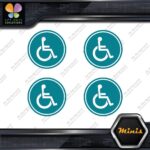 Handicap Cicle Wheelchair Disabled Pack of 4 MINI SIZE Decals Stickers Vinyl - Image 13