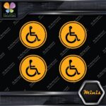 Handicap Cicle Wheelchair Disabled Pack of 4 MINI SIZE Decals Stickers Vinyl