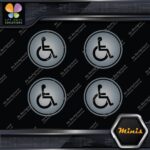 Handicap Cicle Wheelchair Disabled Pack of 4 MINI SIZE Decals Stickers Vinyl - Image 18