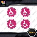 Handicap Cicle Wheelchair Disabled Pack of 4 MINI SIZE Decals Stickers Vinyl - Image 20