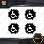 Handicap Cicle Wheelchair Disabled Pack of 4 MINI SIZE Decals Stickers Vinyl - Image 4