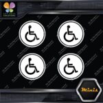 Handicap Cicle Wheelchair Disabled Pack of 4 MINI SIZE Decals Stickers Vinyl - Image 5