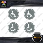 Handicap Cicle Wheelchair Disabled Pack of 4 MINI SIZE Decals Stickers Vinyl - Image 6