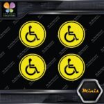 Handicap Cicle Wheelchair Disabled Pack of 4 MINI SIZE Decals Stickers Vinyl - Image 7