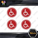 Handicap Cicle Wheelchair Disabled Pack of 4 MINI SIZE Decals Stickers Vinyl - Image 9