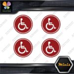 Handicap Cicle Wheelchair Disabled Pack of 4 MINI SIZE Decals Stickers Vinyl - Image 10