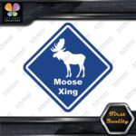 Moose Crossing Warning Sign Xing Diamond Shape Lozenge Decals Stickers Vinyl - Image 11