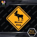 Moose Crossing Warning Sign Xing Diamond Shape Lozenge Decals Stickers Vinyl