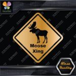 Moose Crossing Warning Sign Xing Diamond Shape Lozenge Decals Stickers Vinyl - Image 17