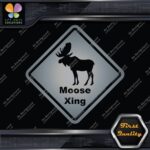 Moose Crossing Warning Sign Xing Diamond Shape Lozenge Decals Stickers Vinyl - Image 18