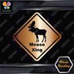 Moose Crossing Warning Sign Xing Diamond Shape Lozenge Decals Stickers Vinyl - Image 19