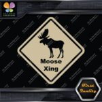 Moose Crossing Warning Sign Xing Diamond Shape Lozenge Decals Stickers Vinyl - Image 23