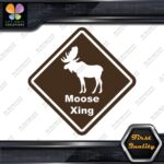 Moose Crossing Warning Sign Xing Diamond Shape Lozenge Decals Stickers Vinyl - Image 24