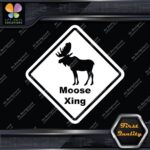 Moose Crossing Warning Sign Xing Diamond Shape Lozenge Decals Stickers Vinyl - Image 4