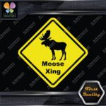 Moose Crossing Warning Sign Xing Diamond Shape Lozenge Decals Stickers Vinyl - Image 6