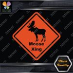 Moose Crossing Warning Sign Xing Diamond Shape Lozenge Decals Stickers Vinyl - Image 7