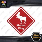 Moose Crossing Warning Sign Xing Diamond Shape Lozenge Decals Stickers Vinyl - Image 8