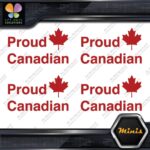 Proud Canadian Maple Leaf Rectangle Pack of 4 MINI SIZE Decals Stickers Vinyl