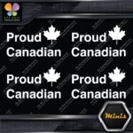 Proud Canadian Maple Leaf Rectangle Pack of 4 MINI SIZE Decals Stickers Vinyl - Image 3