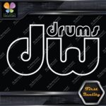 Compatible DW Drums Outlined Hollow Snares Name Logo Vinyl Decals Stickers - Image 3