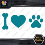 I Love Dogs Heart Shape Paw Print Footprint Pets Animals Decals Stickers Vinyl - Image 13