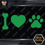I Love Dogs Heart Shape Paw Print Footprint Pets Animals Decals Stickers Vinyl - Image 14
