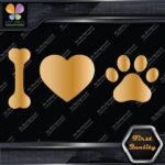 I Love Dogs Heart Shape Paw Print Footprint Pets Animals Decals Stickers Vinyl - Image 17