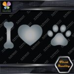 I Love Dogs Heart Shape Paw Print Footprint Pets Animals Decals Stickers Vinyl - Image 18