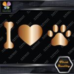 I Love Dogs Heart Shape Paw Print Footprint Pets Animals Decals Stickers Vinyl - Image 19