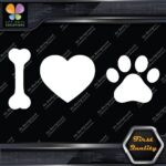 I Love Dogs Heart Shape Paw Print Footprint Pets Animals Decals Stickers Vinyl - Image 3