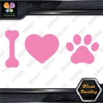 I Love Dogs Heart Shape Paw Print Footprint Pets Animals Decals Stickers Vinyl - Image 21