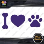 I Love Dogs Heart Shape Paw Print Footprint Pets Animals Decals Stickers Vinyl - Image 22
