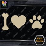 I Love Dogs Heart Shape Paw Print Footprint Pets Animals Decals Stickers Vinyl - Image 23