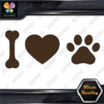 I Love Dogs Heart Shape Paw Print Footprint Pets Animals Decals Stickers Vinyl - Image 24