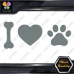 I Love Dogs Heart Shape Paw Print Footprint Pets Animals Decals Stickers Vinyl - Image 4