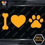 I Love Dogs Heart Shape Paw Print Footprint Pets Animals Decals Stickers Vinyl - Image 6