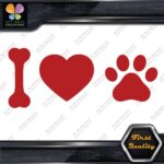 I Love Dogs Heart Shape Paw Print Footprint Pets Animals Decals Stickers Vinyl - Image 8