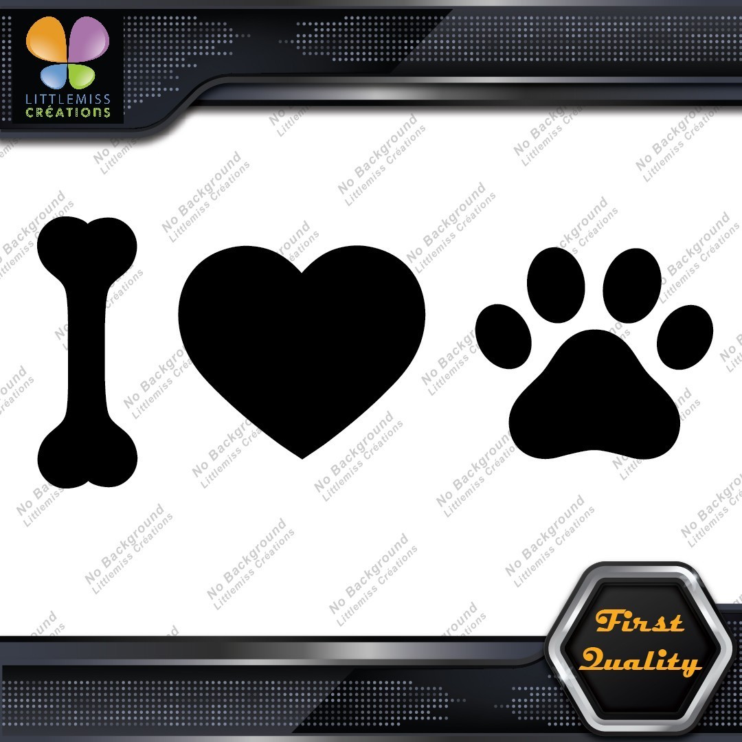 I Love Dogs Heart Shape Paw Print Footprint Pets Animals Decals Stickers Vinyl 277396921464 I Love Dogs Heart Shape Paw Print Footprint Pets Animals Decals Stickers Vinyl - Image 1